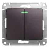 GSL001453 SE GLOSSA 2-клавишный ВЫКЛЮЧАТЕЛЬ с подсветкой, сх.5а, СИРЕНЕВЫЙ ТУМАН